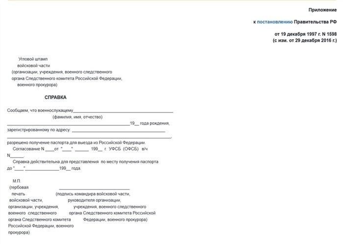 Что представляет собой справка из военкомата для загранпаспорта по форме 32