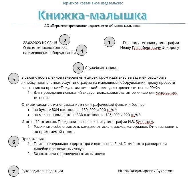 Понимание цели служебной записки