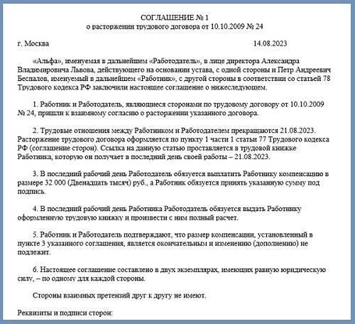 Правовые основания для расторжения договора по взаимному согласию