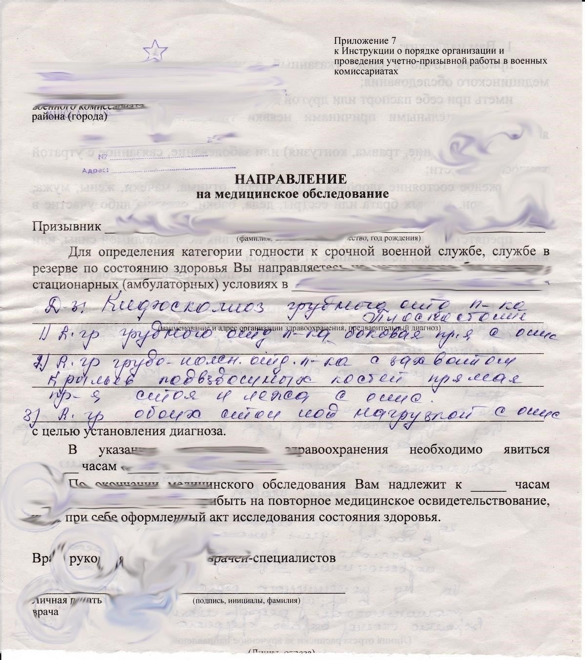 Процедуры медицинского освидетельствования в комиссариате по заболеваниям позвоночника