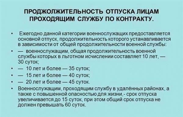 Условия предоставления отпуска военнослужащим